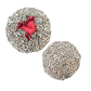 Front and back small cheetah print satin custom bonnet with red lined satin inside 