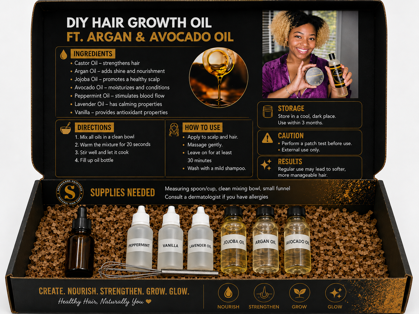 DIY Hair Growth Oil Box