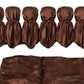 Brown satin hair scarf and a matching fabric swatch on a white background