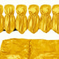 Yellow satin hair scarf and matching fabric on a white background